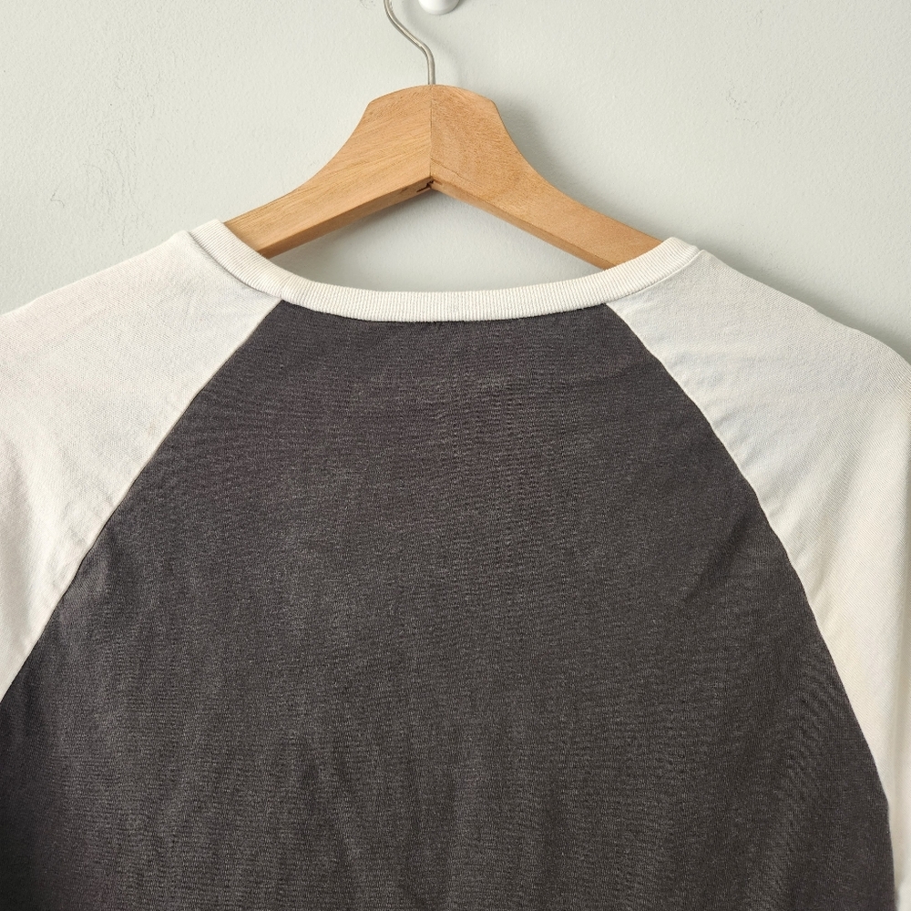 Ralph Lauren Denim & Supply Gray Sz S Eagle Graphic Raglan Tee Y2K Biker Grunge - Picture 6 of 9